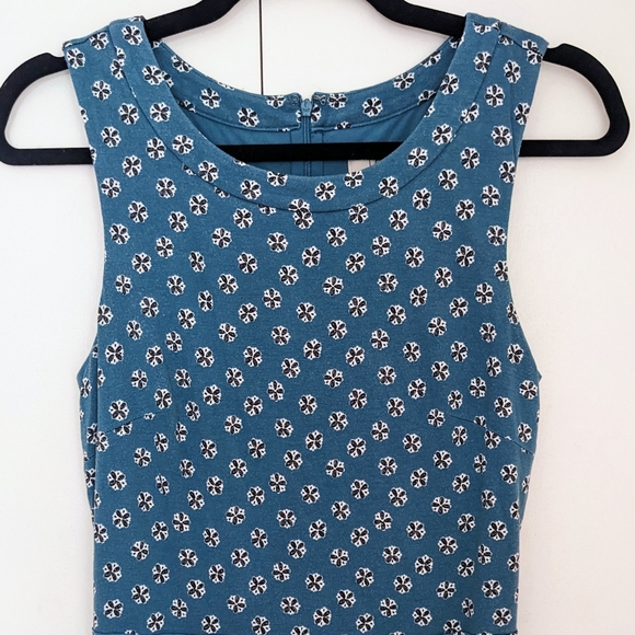 Loft XS Aqua Print Dress - Picture 3 of 9